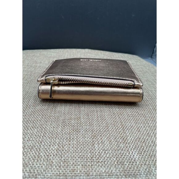 New Michael Kors Cece Small Pale Gold Leather Wallet Card Case - Picture 5 of 13